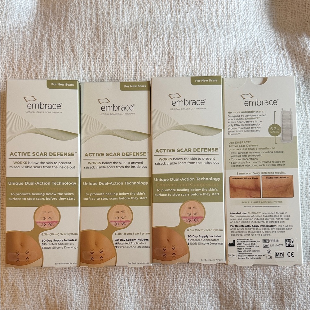 4 packages Embrace Active Scar Defense - 120 day supply